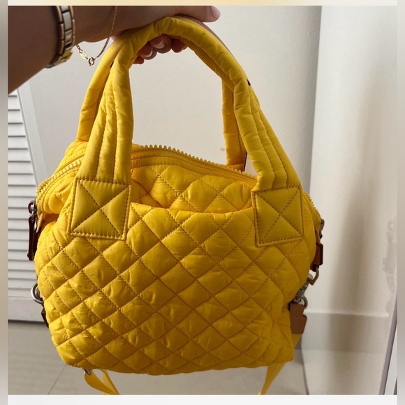 MZ Wallace Yellow Quilted Small Deluxe Sutton Women's Crossbody Bag - Picture 3 of 11